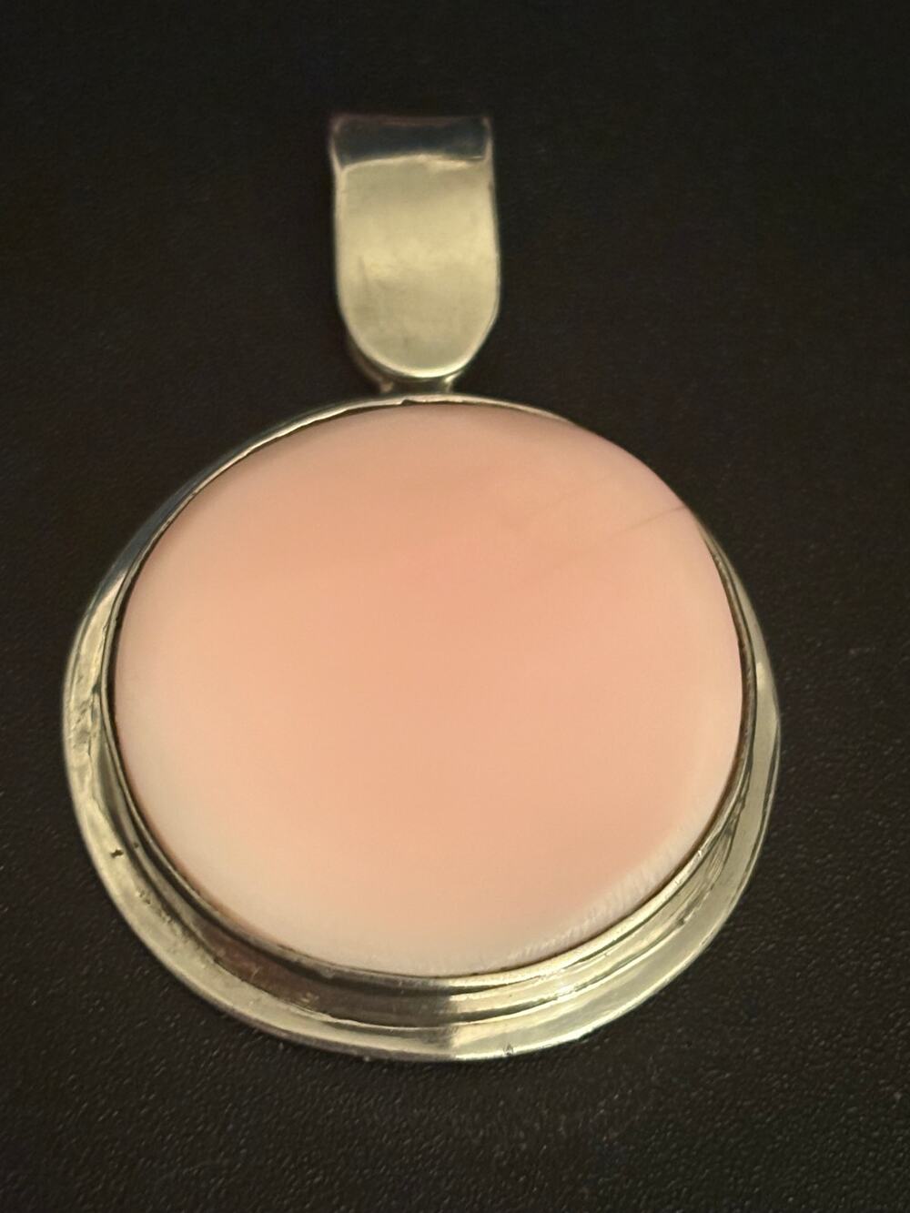 925 Pink Opal Sterling Silver Artisan Pendant